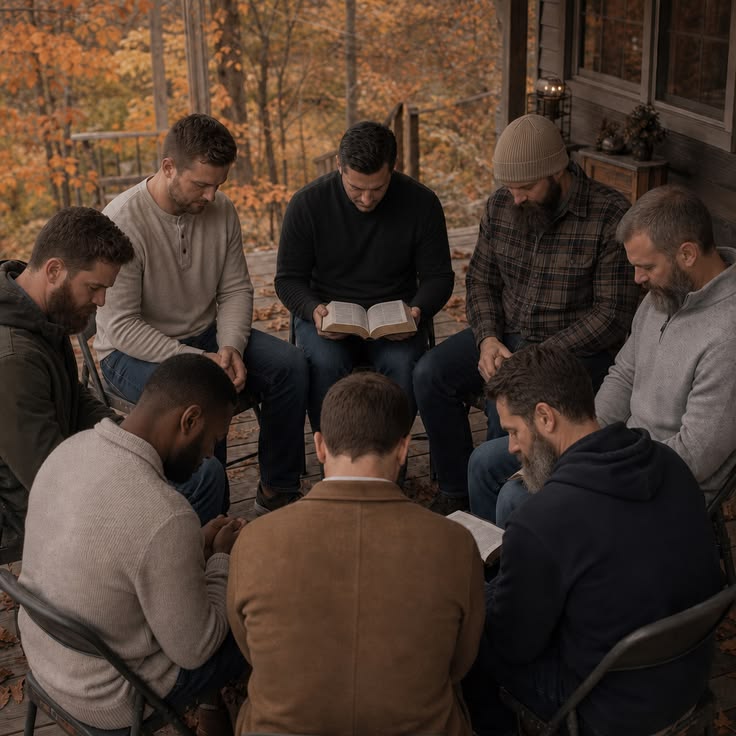 Círculo de homens na igreja